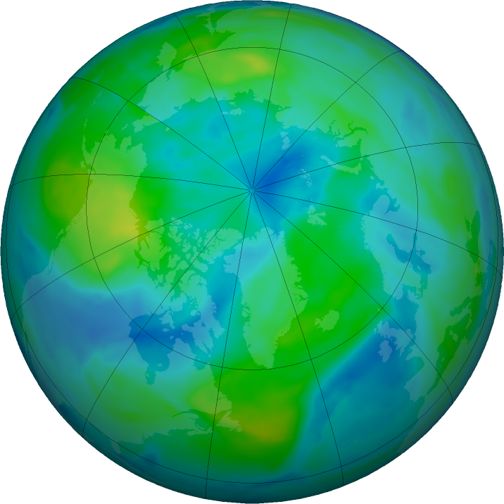 Arctic ozone map for 27 September 2016